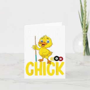 Funny Pool Chick 8 Ball Women Cute Billiards Ladie Kaart