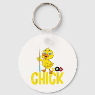 Funny Pool Chick 8 Ball Women Cute Billiards Ladie Sleutelhanger