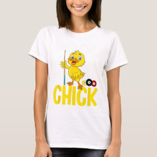 Funny Pool Chick 8 Ball Women Cute Billiards Ladie T-shirt