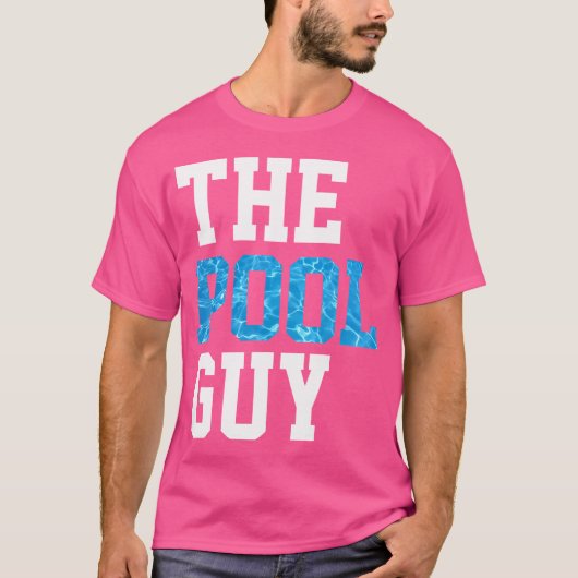 Funny Pool Guy T Shirt - Voor Zwembadexpert (Voorkant)