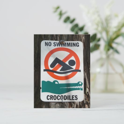 Funny Pool of Swimming Hole Sign. Briefkaart (Staand voorkant)