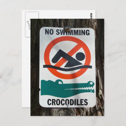 Funny Pool of Swimming Hole Sign. Briefkaart (Voorkant / Achterkant)