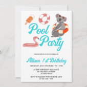 Funny Pool Party Birthday Kaart (Voorkant)