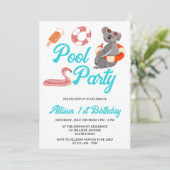 Funny Pool Party Birthday Kaart (Staand voorkant)