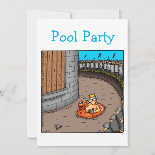 Funny Pool Party Invitation Kaart (Voorkant)