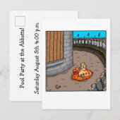 Funny Pool Party Invitations Briefkaarten (Voorkant / Achterkant)