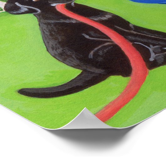 Funny Pool Party Labradors Artwork Poster (Hoek)