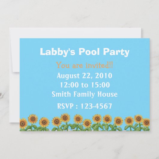 Funny Pool Party Labradors Kaart (Achterkant)