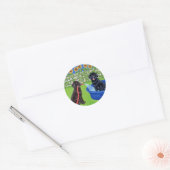 Funny Pool Party Labradors Ronde Sticker (Envelop)