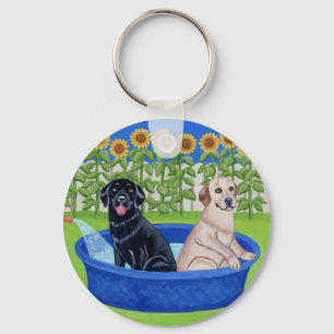 Funny Pool Party Labradors Sleutelhanger