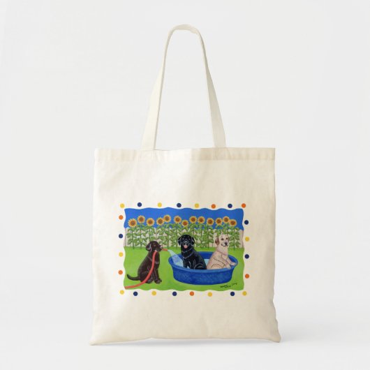 Funny Pool Party Labradors Tote Bag (Voorkant)