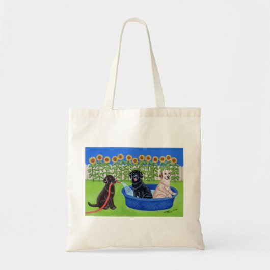 Funny Pool Party Labradors Tote Bag (Voorkant)