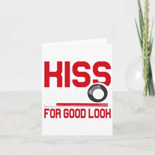 Funny Pool Player - Billard 8-ball Shirt - Voor He Kaart (Voorkant)