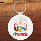 Funny Pool Player Billiards alleen maar de tip die Sleutelhanger (Voorkant)