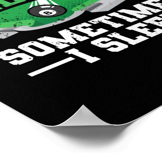 Funny pool player billiards I play Poster (Hoek)