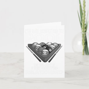 Funny Pool Player Gift for Men Cool Addicted to Bi Kaart