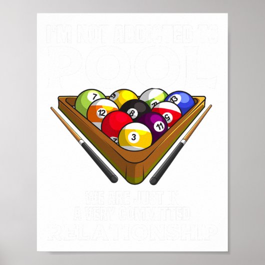 Funny Pool Player Gift for Men Cool Addicted to Bi Poster (Voorkant)