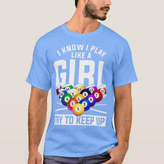 Funny Pool Player Girls Snooker Billiard T-shirt