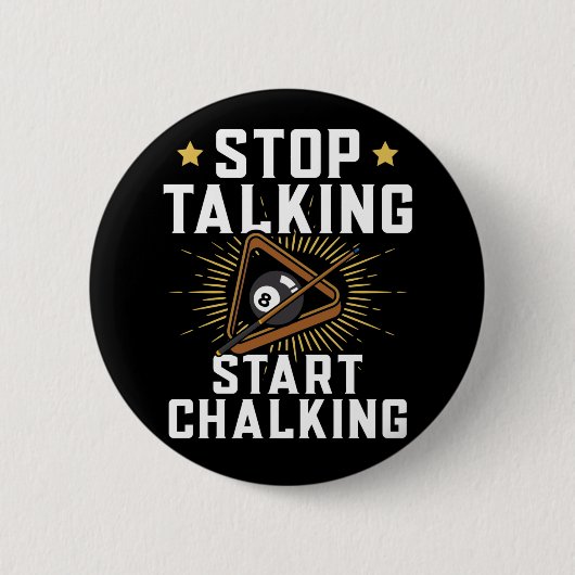 Funny Pool Player Quote Billard Sports Ronde Button 5,7 Cm (Voorkant)