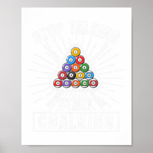 Funny Pool Player Quote Billiard Stop met Star spr Poster