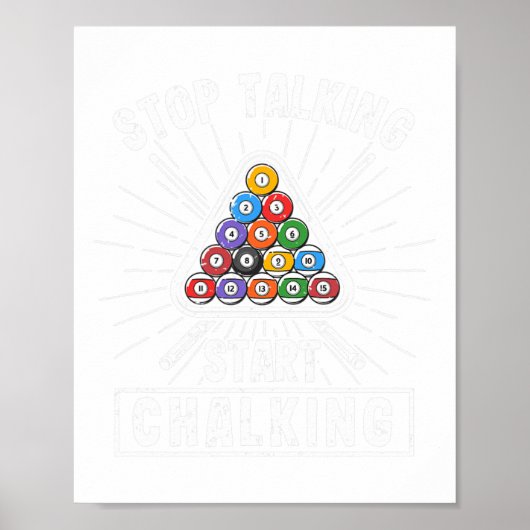 Funny Pool Player Quote Billiard Stop met Star spr Poster (Voorkant)