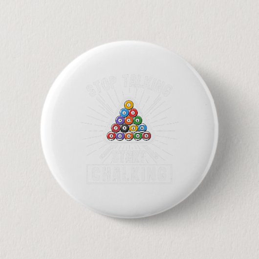 Funny Pool Player Quote Billiard Stop met Star spr Ronde Button 5,7 Cm (Voorkant)
