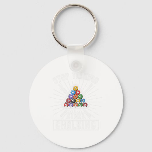 Funny Pool Player Quote Billiard Stop met Star spr Sleutelhanger (Voorkant)
