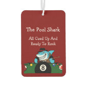 Funny Pool Shark Billiards Theme Men's Car Luchtverfrisser (Achterkant)
