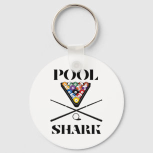 Funny Pool Shark Shirt Art-biljart en zwembad Sleutelhanger