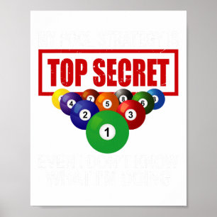 Funny Pool Speler Biljart Mannen Vrouwen Spel Sn Poster
