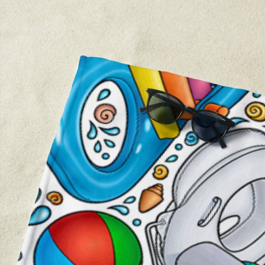 Funny Pool Summer Birthday Party opblaasbaar dier Strandlaken (In situ)