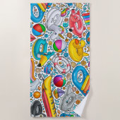 Funny Pool Summer Birthday Party opblaasbaar dier Strandlaken (Voorkant)