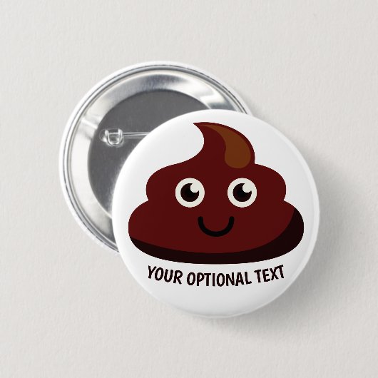 Funny Poop button 2: gelukkig (Voorkant /achterkant)
