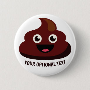 Funny Poop button 3: blij