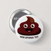 Funny Poop button 3: blij (Voorkant /achterkant)