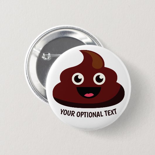 Funny Poop button 3: blij (Voorkant /achterkant)