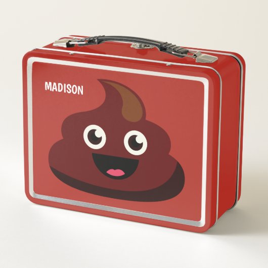 Funny Poop Custom name lunchboxen (Achterkant)