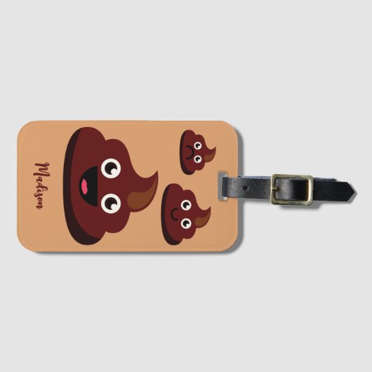 Funny Poop, douanenaam Bagagelabel (Voorkant (horizontaal))