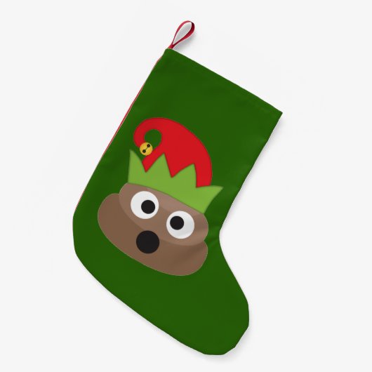 Funny Poop Emoji Kerstmis stoppen Kleine Kerstsok (Voorkant (Hangend))