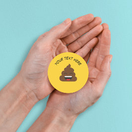 Funny Poop Emoji met Custom Message Ronde Sticker