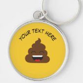 Funny Poop Emoji met Custom Message Sleutelhanger (Voorkant)