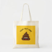 Funny Poop Emoji met Custom Message Tote Bag (Voorkant)