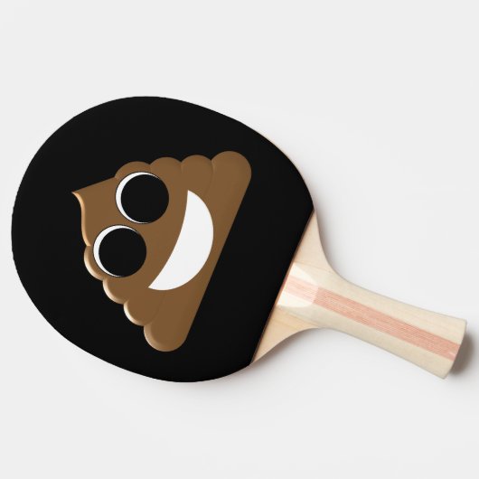 Funny Poop Emoji Tafeltennisbatje (Zijkant)