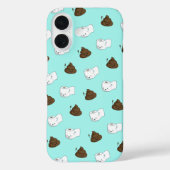 Funny Poop Emoji & Toilet Paper Pattern Case-Mate iPhone Case (Achterkant)