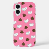 Funny Poop Emoji & Toilet Paper Pattern Case-Mate iPhone Case (Achterkant)