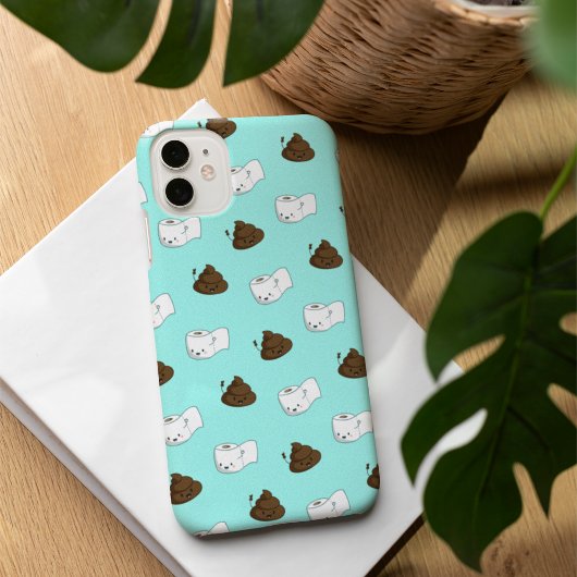 Funny Poop Emoji & Toilet Paper Pattern Case-Mate iPhone Case