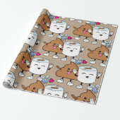 Funny poop emoji tulle papierpatroon cadeaupapier (Uitgerold)