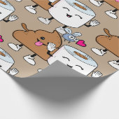 Funny poop emoji tulle papierpatroon cadeaupapier (Hoek)