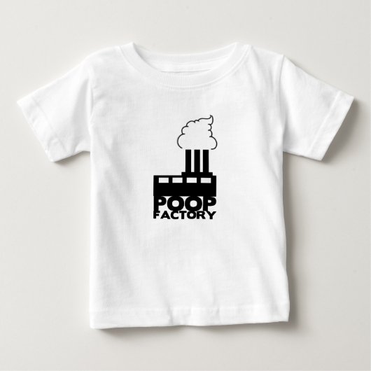 Funny "Poop Factory"-Baby Shirt (Voorkant)