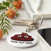 Funny Poop key chain 1: verdrietig Sleutelhanger (Zijkant)